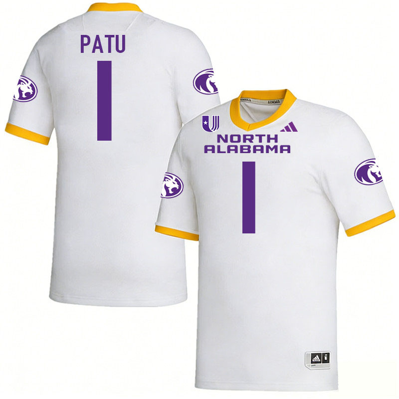 North Alabama Lions #1 Ari Patu College Football Jerseys,Uniforms Stitched-White